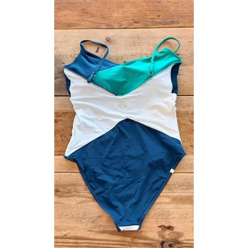 Summersalt Green Blue White SIZE 12 The Marina One Piece Swimsuit